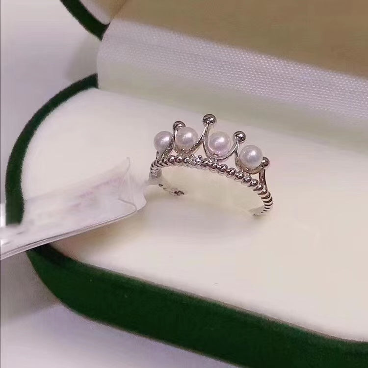 061.Customized/DIY/Sterling Silver and Silver Gold Plated Ring Accessories/pearl not included